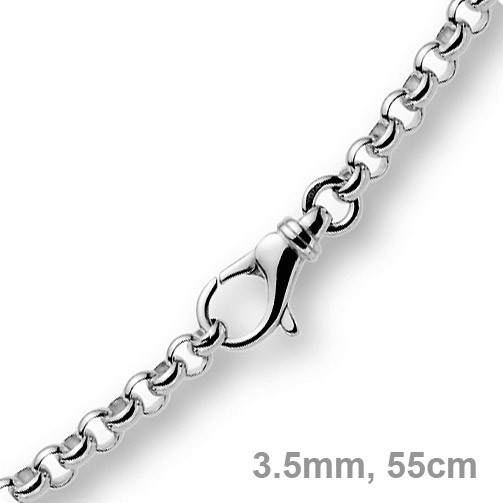 3,5mm Erbskette 585 Weißgold 55cm
