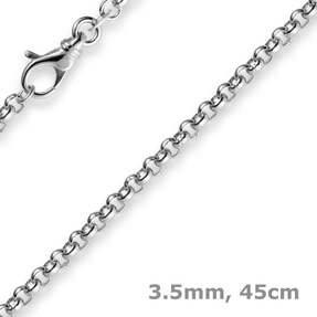 3,5mm Kette Collier Erbskette Halskette 585 Gold Weißgold 45cm