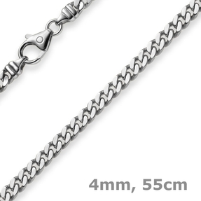 4mm Panzerkette Kette Collier aus 585 Gold Weißgold Goldkette 55cm Unisex 4mm Panzerkette Kette Collier aus 585 Gold Weißgold Goldkette 55cm Unisex