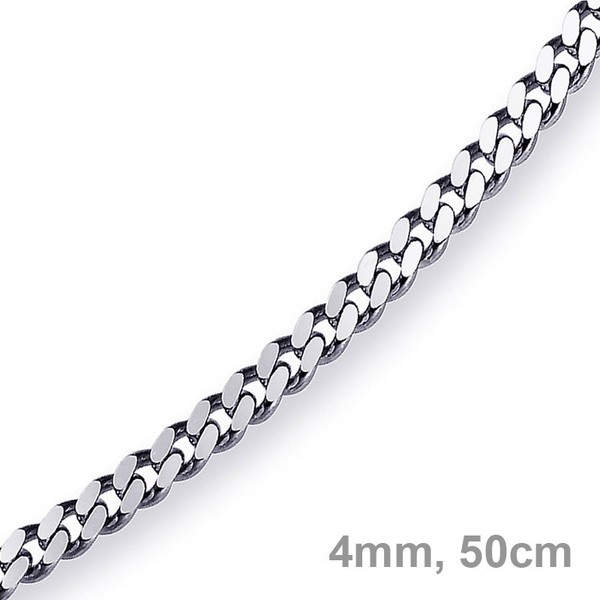 4mm Panzerkette 585 Weißgold 50cm