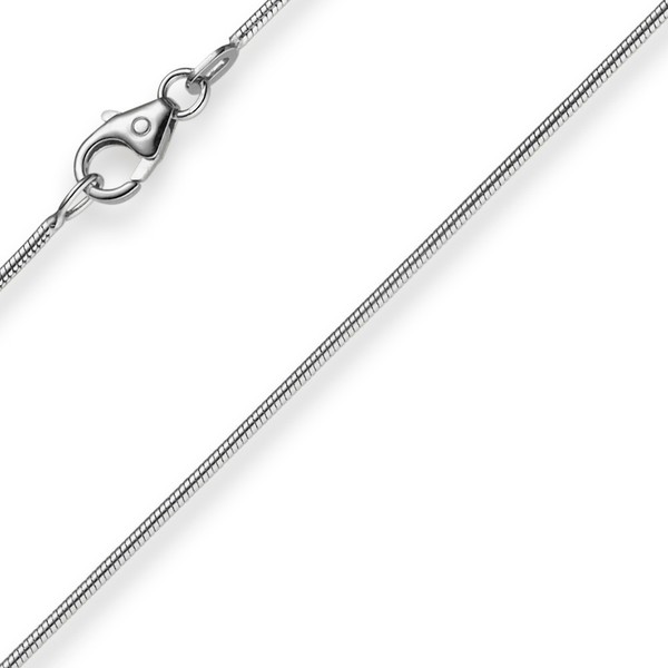 1mm Schlangenkette 585 Weißgold 38cm