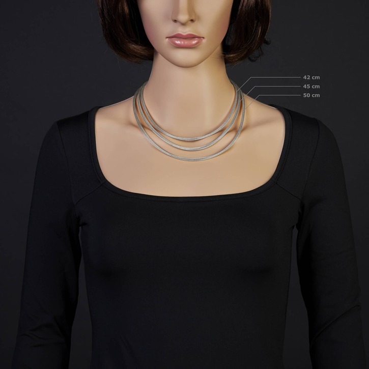 3mm Strickcollier 585 Weißgold 45cm