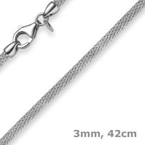 3mm Strickcollier Kette Halsreif 585 Gold Weißgold 42cm Damen Goldkette 3mm Strickcollier Kette Halsreif 585 Gold Weißgold 42cm Damen Goldkette
