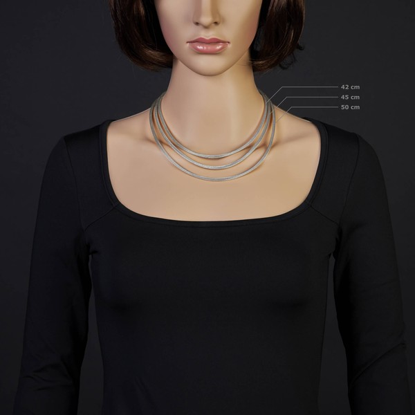 3mm Strickcollier 585 Weißgold 42cm