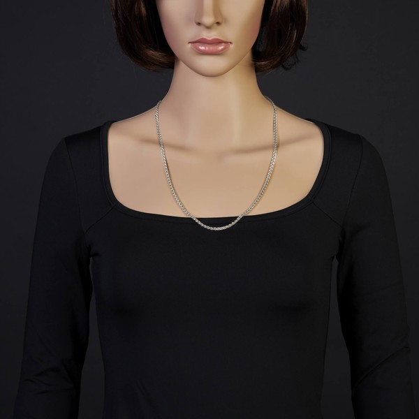 3mm Zopfkette 585 Weißgold 60cm
