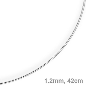 1,2mm Halsreif Omegareif Omegakette 585 Gold Weißgold Goldkette 42cm Damen 1,2mm Halsreif Omegareif Omegakette 585 Gold Weißgold Goldkette 42cm Damen