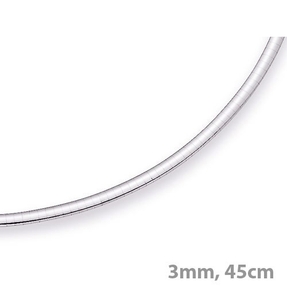 3mm Halsreif Omegareif Omegakette flach 585 Gold Weißgold Goldkette 45cm Damen