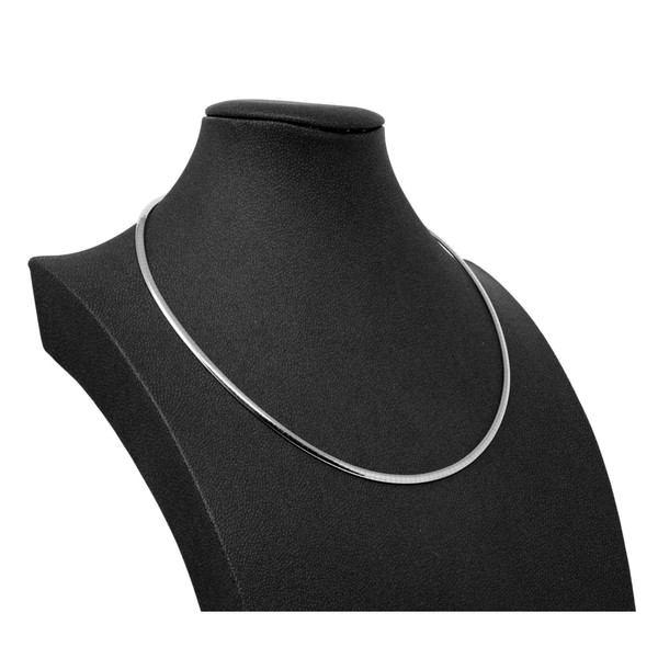 3mm Halsreif flach 585 Weißgold 45cm