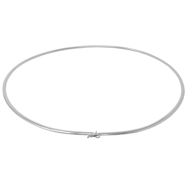 3mm Halsreif flach 585 Weißgold 42cm