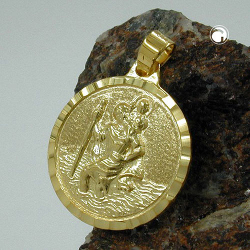Anhänger Christophorus 375 Gelbgold