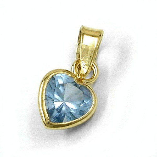 Anhänger Herz aus Aquamarin 585 Gelbgold