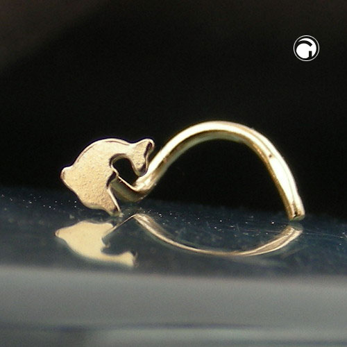 Nasenstecker kleiner Delfin 585 Gelbgold