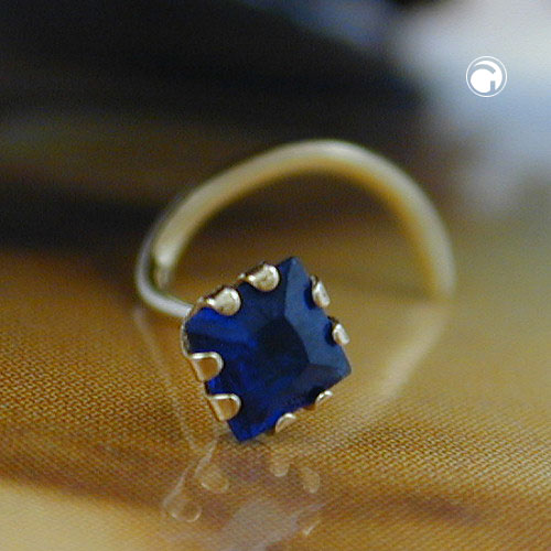 Nasenstecker Zirkonia-Safir 750 Gelbgold