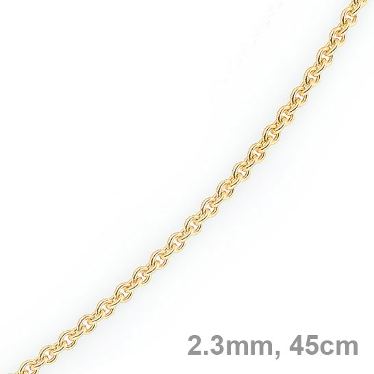 2,3mm Rundankerkette aus 585 Gelbgold 45cm