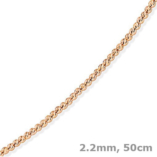 2,2mm Kugelkette 585 Rotgold 50cm