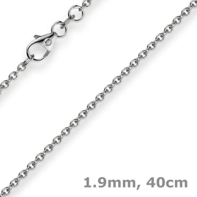 1,9mm Rund-Ankerkette Kette Collier 585 Gold Weißgold Goldkette 40cm Damen