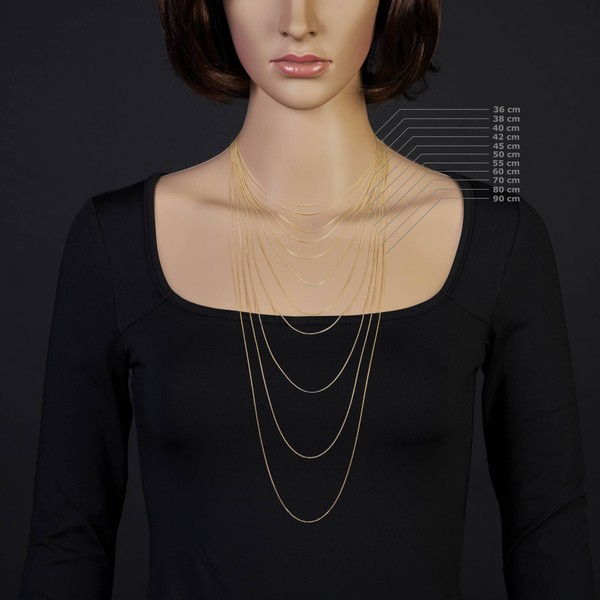 1,1mm Rund-Ankerkette 585 Gelbgold 45cm