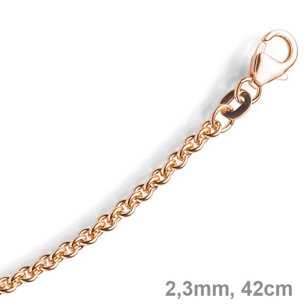 2,3mm Rund-Ankerkette 585 Rotgold 42cm