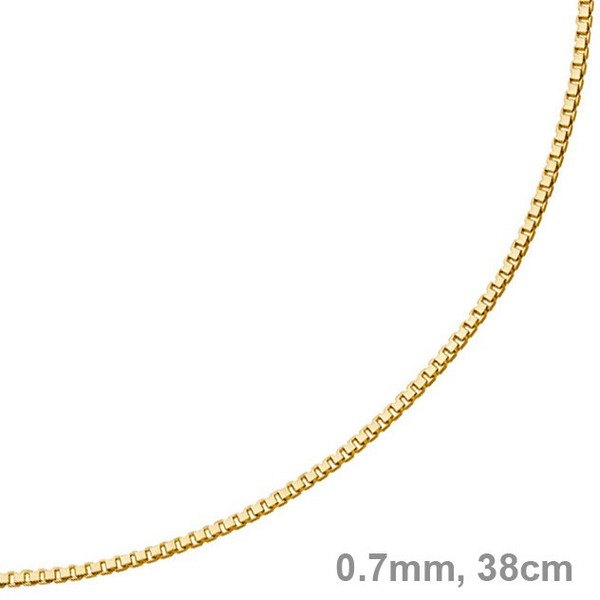 0,7mm Venezianerkette 585 Gelbgold 38cm