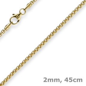 2mm Venezianerkette rund 585 Gold Gelbgold Kette Collier Halskette 45cm Damen 2mm Venezianerkette rund 585 Gold Gelbgold Kette Collier Halskette 45cm Damen