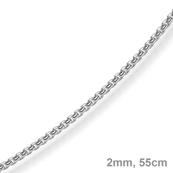 2mm Venezianerkette 585 Weißgold 55cm