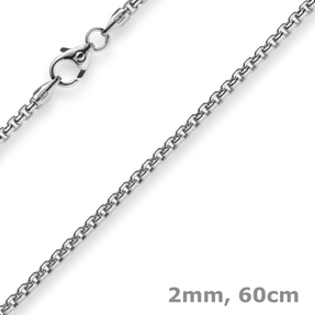 2mm Venezianerkette rund 585 Gold Weißgold Kette Collier Halskette 60cm Damen