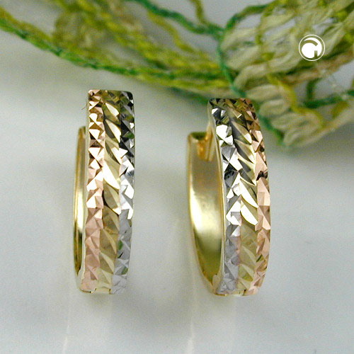 Creolen 12x3mm 375 Gelbgold Rotgold vergoldet