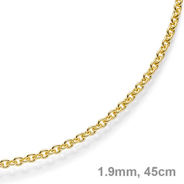 1,9mm Rund-Ankerkette 585 Gelbgold 45cm