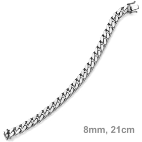 8mm breites Armband Armkette Panzerarmband 585 Echt Gold Weißgold 21cm Unisex 8mm breites Armband Armkette Panzerarmband 585 Echt Gold Weißgold 21cm Unisex
