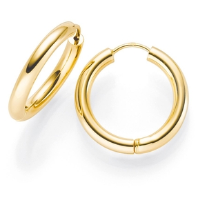 Paar Creolen 21x3mm 585 Gold Gelbgold Ohrringe Ohrschmuck rund Goldohrringe