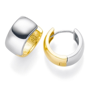 Creole Creolen 13x6,5mm 585 Gold gelb/weiß bicolor Ohrringe Ohrschmuck Damen