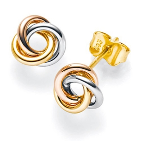 Paar Ohrstecker 8mm Knoten 585 Gold gelb/weiß/rot Ohrschmuck tricolor Damen Paar Ohrstecker 8mm Knoten 585 Gold gelb/weiß/rot Ohrschmuck tricolor Damen