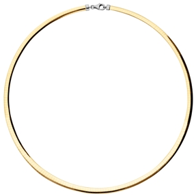 4mm Halsreif Wendeomegareif Collier flach 585 Gold Gelbgold & Weißgold 50cm Damen