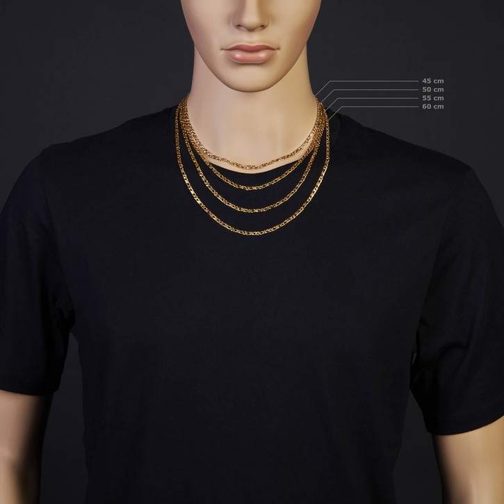 3mm Jeu-Kette 585 Gelbgold 50cm