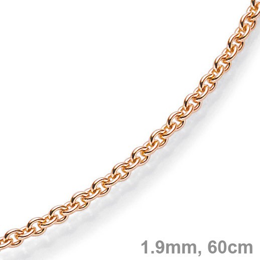 1,9mm Rund-Ankerkette 750 Rotgold 60cm