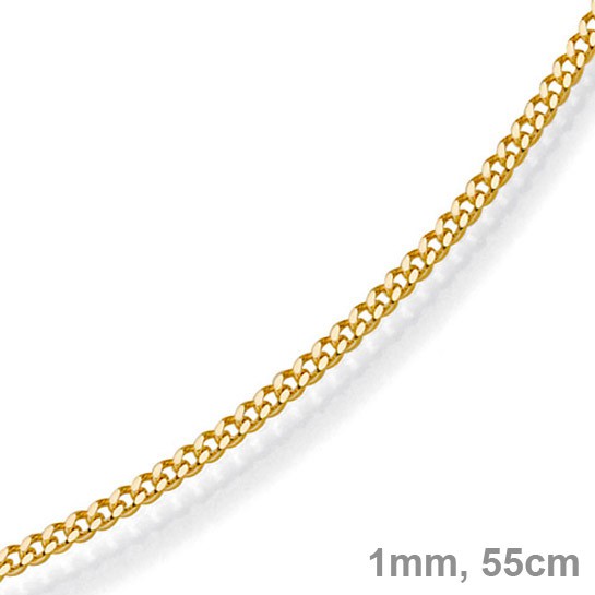 1mm Panzerkette 585 Gelbgold 55cm
