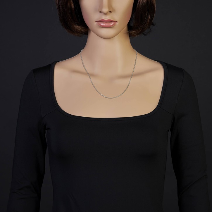 1.5mm Venezianerkette rund 585 Weißgold 50cm