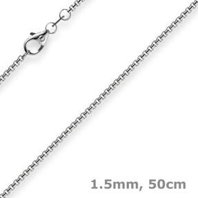 1,5mm Venezianerkette 585 Gold Weißgold Kette Collier Halskette rund 50cm 1,5mm Venezianerkette 585 Gold Weißgold Kette Collier Halskette rund 50cm