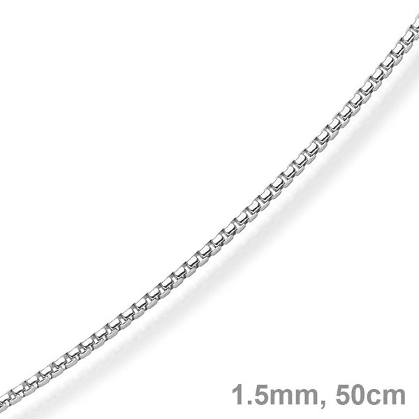 1,5mm Venezianerkette rund 585 Weißgold 50cm
