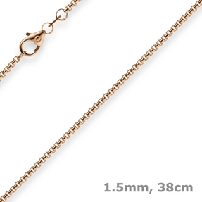 1,5mm Venezianerkette 585 Gold Rotgold Kette Collier Halskette rund 38cm 1,5mm Venezianerkette 585 Gold Rotgold Kette Collier Halskette rund 38cm