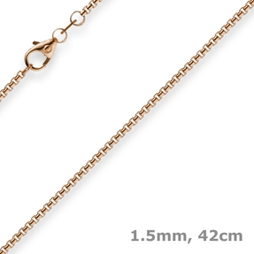 1,5mm Venezianerkette 585 Gold Rotgold Kette Collier Halskette rund 42cm