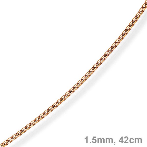 1,5mm Venezianerkette rund 585 Rotgold 42cm