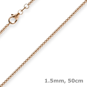 1,5mm Venezianerkette 585 Gold Rotgold Kette Collier Halskette rund 50cm