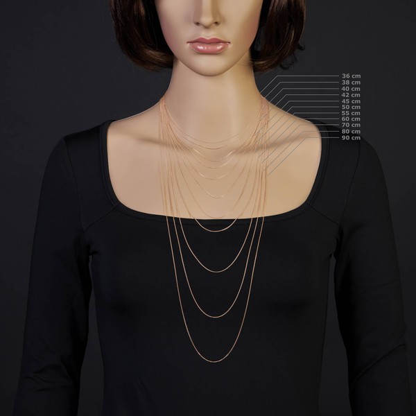 1.1mm Rund-Ankerkette 585 Rotgold 42cm