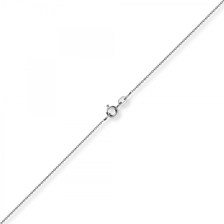 1,1mm Rund-Ankerkette aus 750 Weißgold 38cm