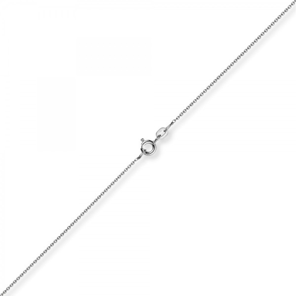1,1mm Rund-Ankerkette aus 750 Weißgold 38cm