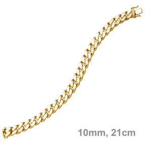 10mm breites Armband Armkette Panzerarmband 585 Gold Gelbgold 21cm 10mm breites Armband Armkette Panzerarmband 585 Gold Gelbgold 21cm