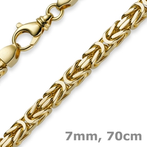 7mm Königskette aus 585 Gold Gelbgold Kette Halskette 70cm Herren