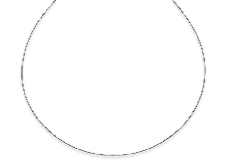 1,2mm Halsreif aus 585 Weißgold rund 50cm
