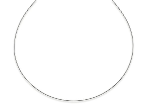 1,2mm Halsreif aus 585 Weißgold rund 50cm